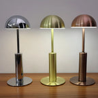 Lampe de table sans fil élégante avec abat-jour LED en métal doré