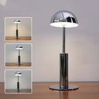 Lampe de table sans fil élégante avec abat-jour LED en métal doré
