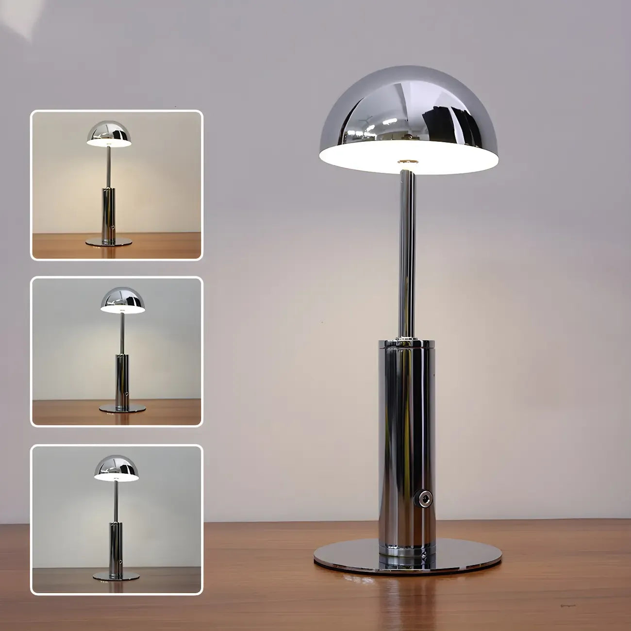 Lampe de table sans fil élégante avec abat-jour LED en métal doré