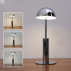 Lampe de table sans fil élégante avec abat-jour LED en métal doré
