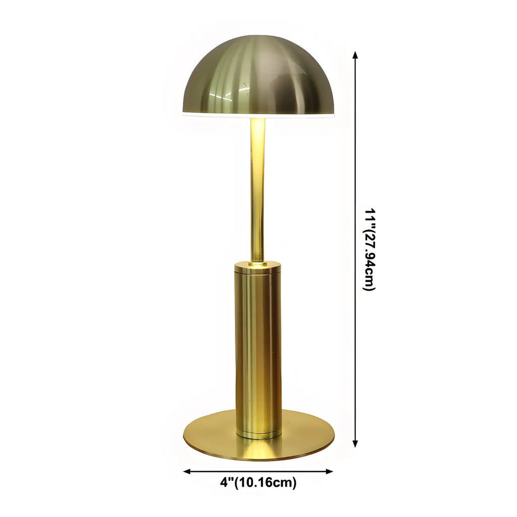 Lampe de table sans fil élégante avec abat-jour LED en métal doré