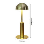 Lampe de table sans fil élégante avec abat-jour LED en métal doré