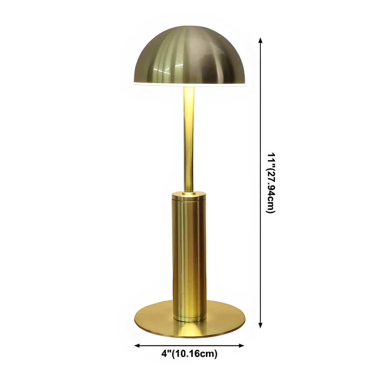 Lampe de table sans fil élégante avec abat-jour LED en métal doré
