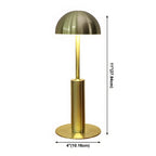 Lampe de table sans fil élégante avec abat-jour LED en métal doré