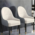 Chaise de salle à manger moderne en cuir avec accoudoirs