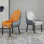 Chaise de salle à manger moderne en cuir avec accoudoirs