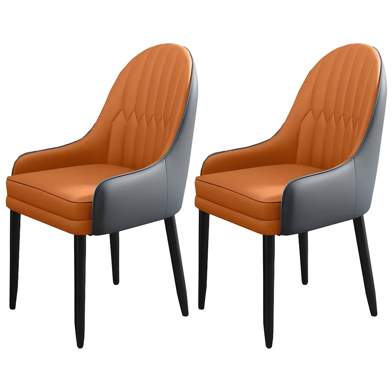 Chaise de salle à manger moderne en cuir avec accoudoirs