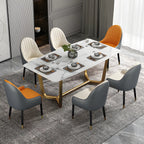 Chaise de salle à manger moderne en cuir avec accoudoirs