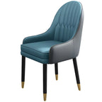 Chaise de salle à manger moderne en cuir avec accoudoirs