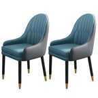 Chaise de salle à manger moderne en cuir avec accoudoirs