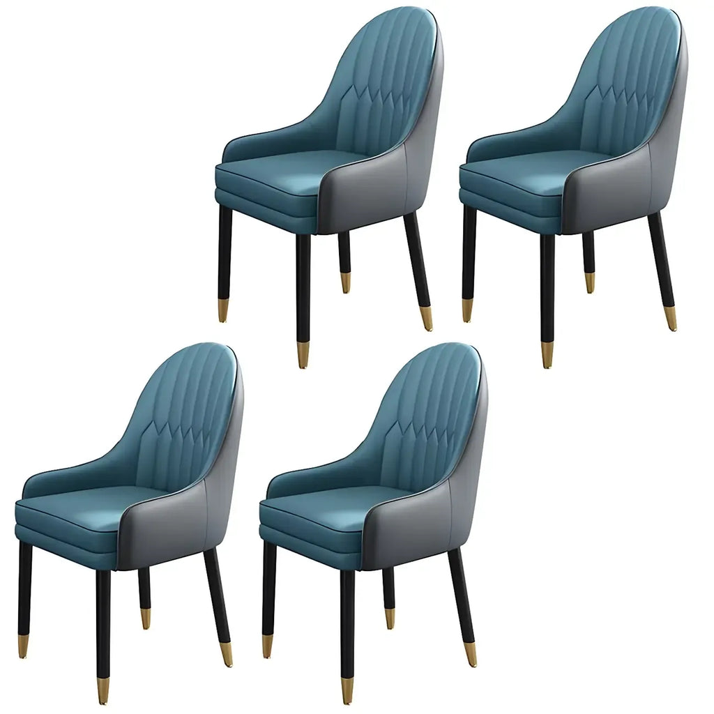 Chaise de salle à manger moderne en cuir avec accoudoirs