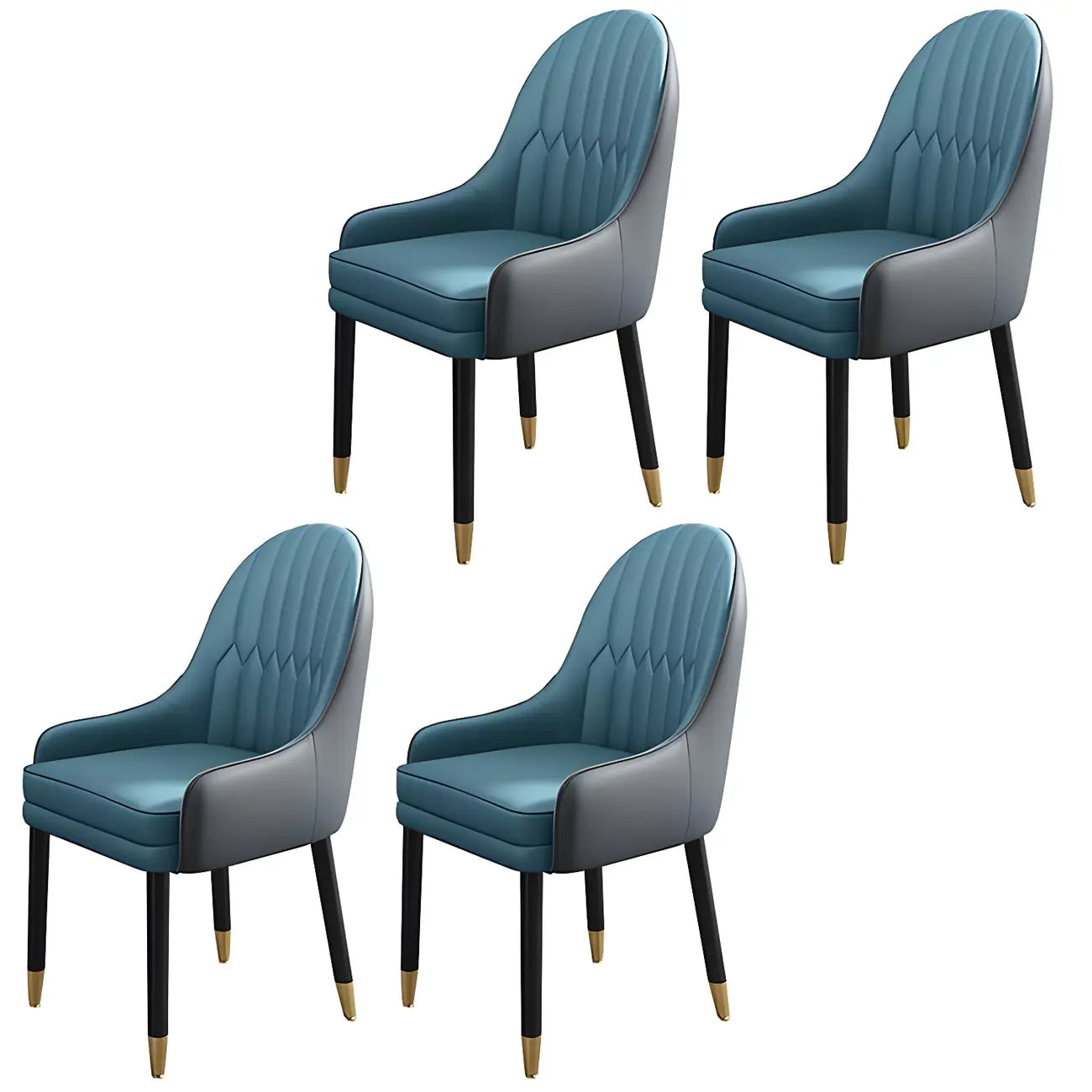 Chaise de salle à manger moderne en cuir avec accoudoirs