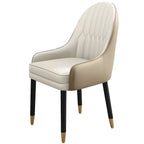 Chaise de salle à manger moderne en cuir avec accoudoirs
