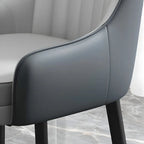 Chaise de salle à manger moderne en cuir avec accoudoirs