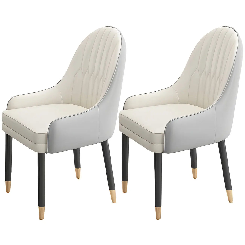 Chaise de salle à manger moderne en cuir avec accoudoirs
