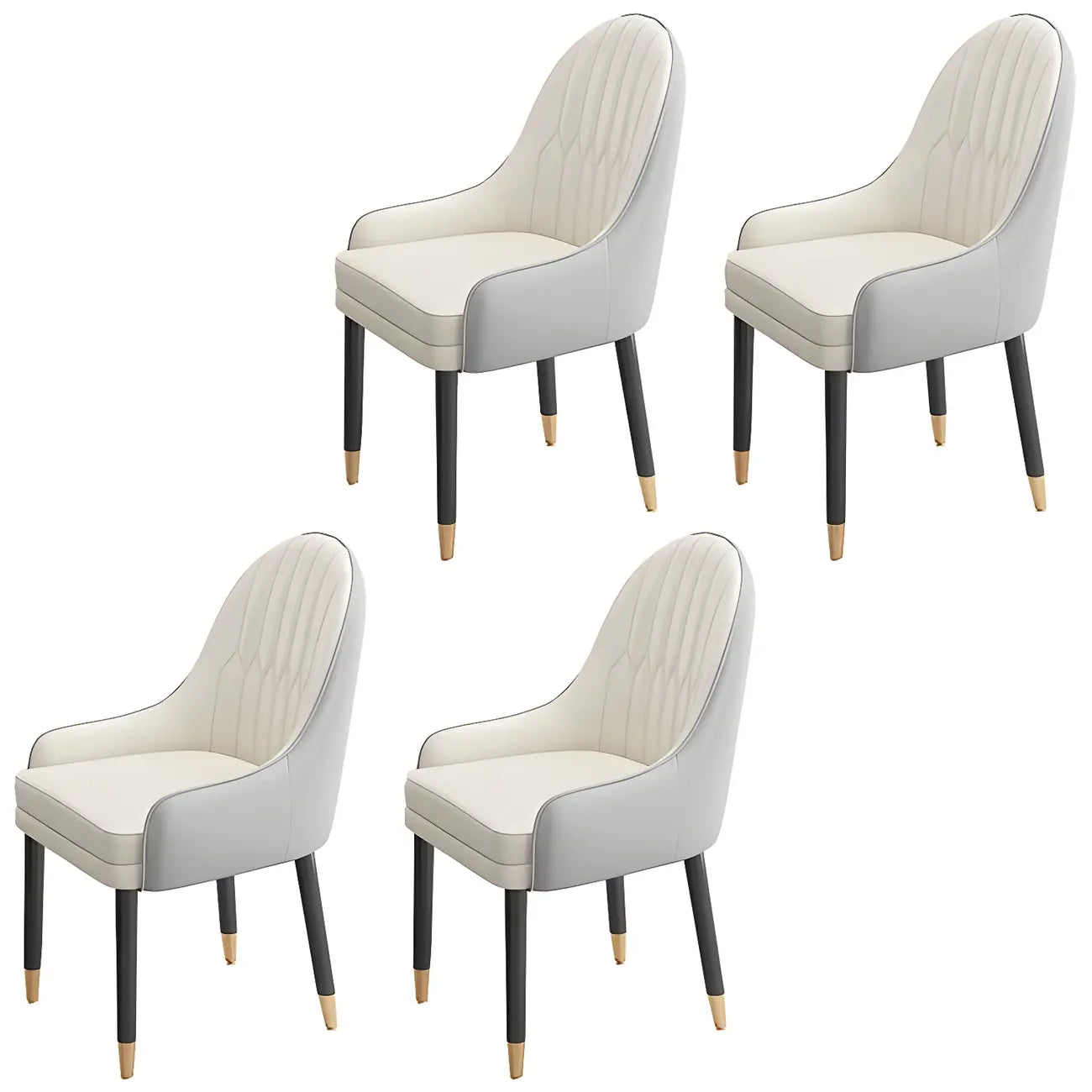 Chaise de salle à manger moderne en cuir avec accoudoirs