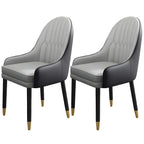 Chaise de salle à manger moderne en cuir avec accoudoirs