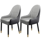 Chaise de salle à manger moderne en cuir avec accoudoirs