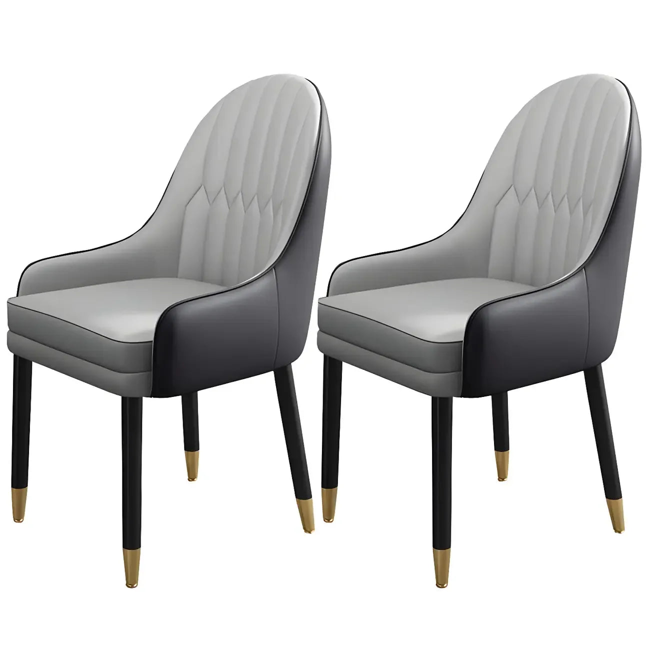 Chaise de salle à manger moderne en cuir avec accoudoirs