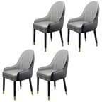 Chaise de salle à manger moderne en cuir avec accoudoirs