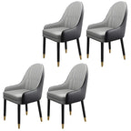 Chaise de salle à manger moderne en cuir avec accoudoirs