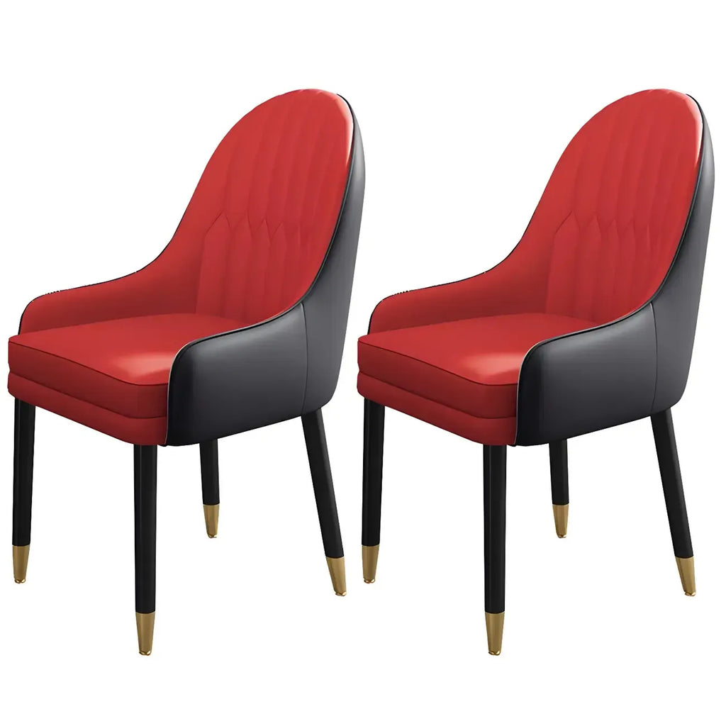 Chaise de salle à manger moderne en cuir avec accoudoirs