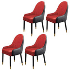 Chaise de salle à manger moderne en cuir avec accoudoirs