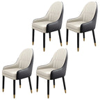 Chaise de salle à manger moderne en cuir avec accoudoirs