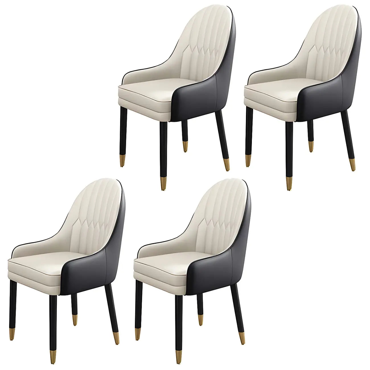Chaise de salle à manger moderne en cuir avec accoudoirs