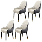 Chaise de salle à manger moderne en cuir avec accoudoirs