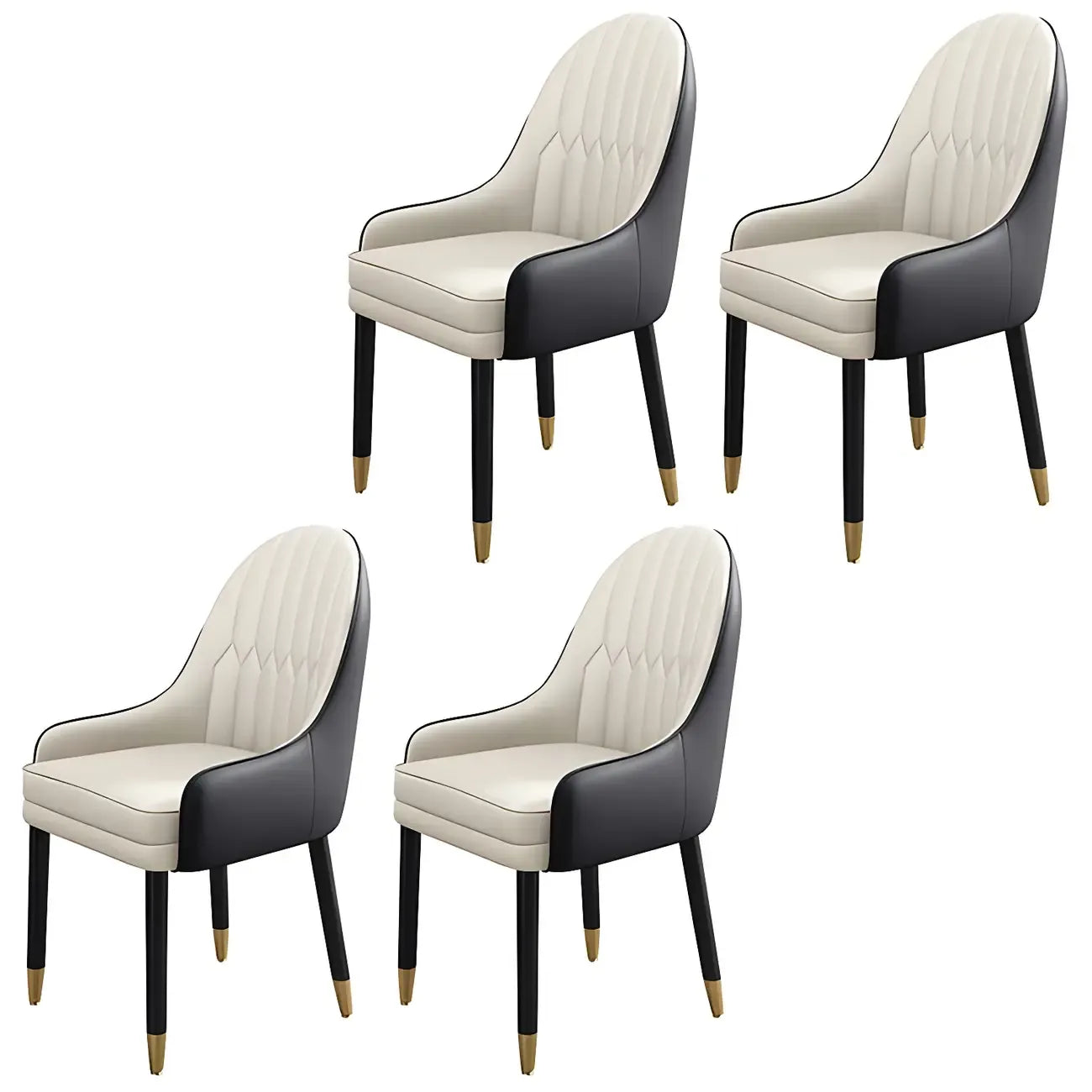 Chaise de salle à manger moderne en cuir avec accoudoirs
