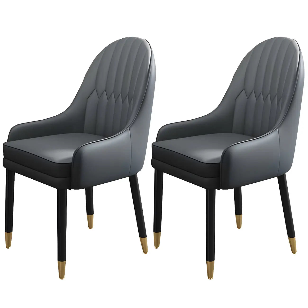 Chaise de salle à manger moderne en cuir avec accoudoirs