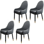 Chaise de salle à manger moderne en cuir avec accoudoirs