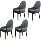 Chaise de salle à manger moderne en cuir avec accoudoirs