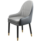 Chaise de salle à manger moderne en cuir avec accoudoirs