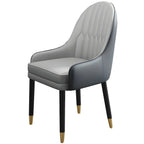 Chaise de salle à manger moderne en cuir avec accoudoirs