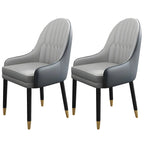 Chaise de salle à manger moderne en cuir avec accoudoirs