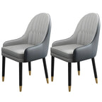 Chaise de salle à manger moderne en cuir avec accoudoirs