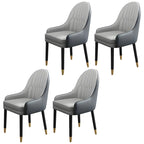 Chaise de salle à manger moderne en cuir avec accoudoirs