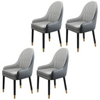 Chaise de salle à manger moderne en cuir avec accoudoirs