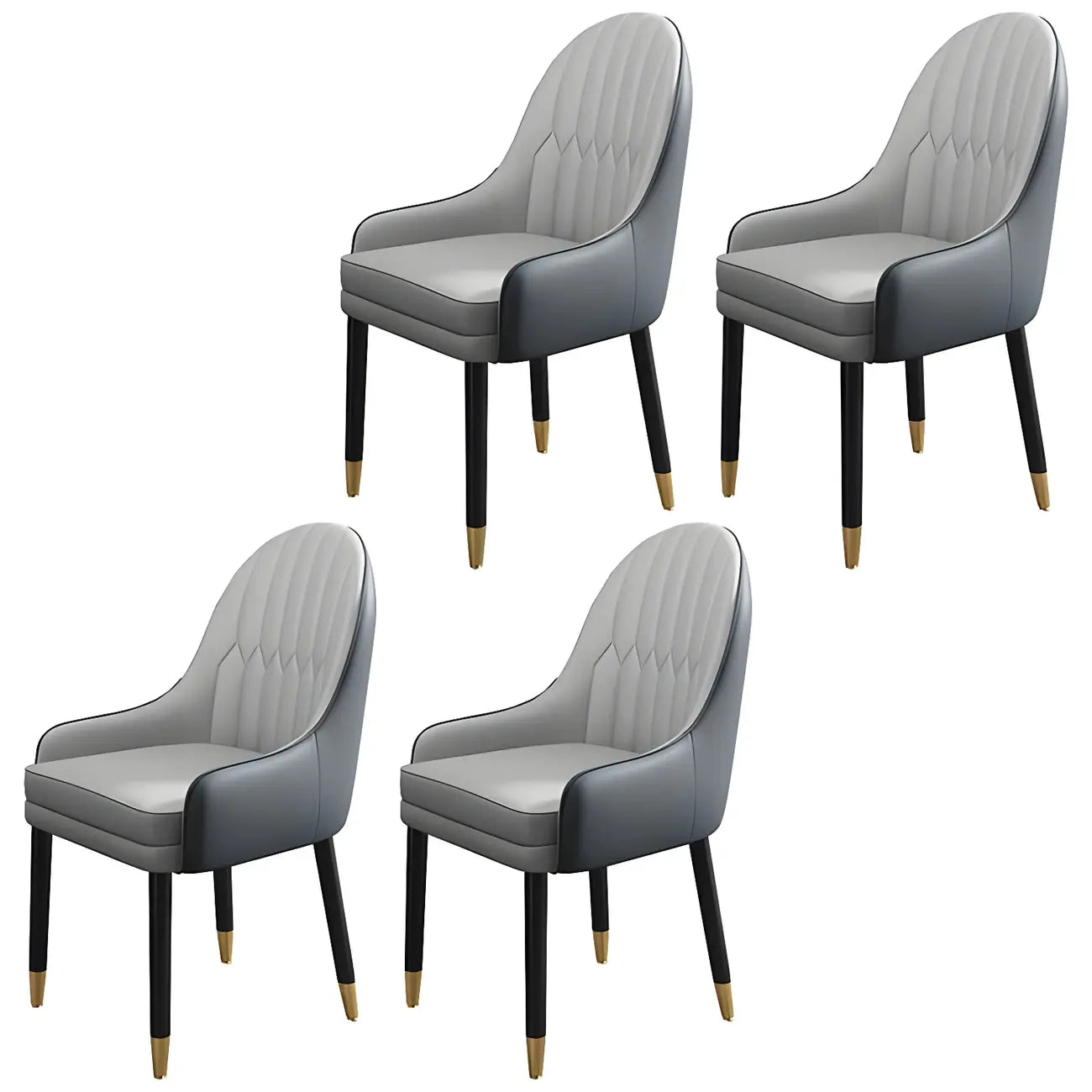 Chaise de salle à manger moderne en cuir avec accoudoirs