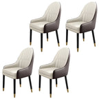 Chaise de salle à manger moderne en cuir avec accoudoirs
