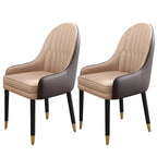 Chaise de salle à manger moderne en cuir avec accoudoirs