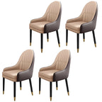 Chaise de salle à manger moderne en cuir avec accoudoirs
