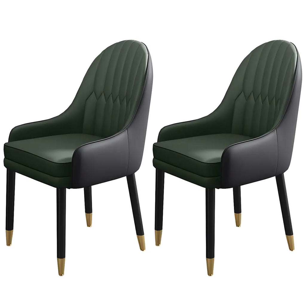 Chaise de salle à manger moderne en cuir avec accoudoirs