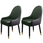 Chaise de salle à manger moderne en cuir avec accoudoirs