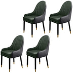 Chaise de salle à manger moderne en cuir avec accoudoirs