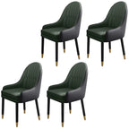 Chaise de salle à manger moderne en cuir avec accoudoirs