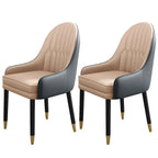Chaise de salle à manger moderne en cuir avec accoudoirs