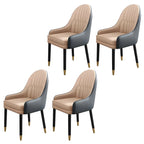 Chaise de salle à manger moderne en cuir avec accoudoirs